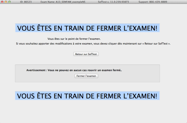 SofTest : Dernier avertissement